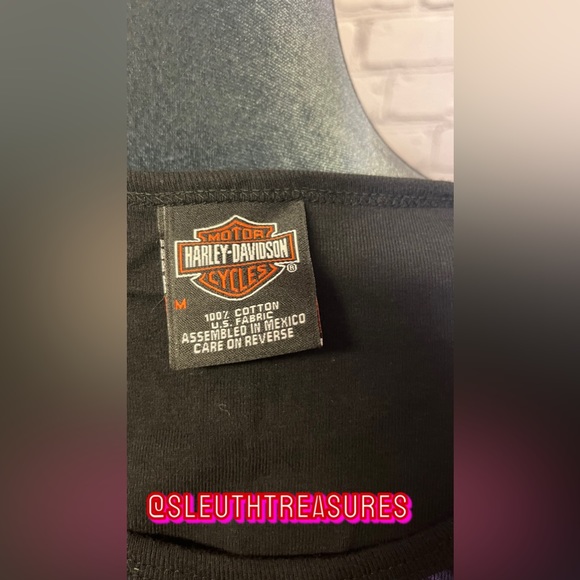 Women’s Harley Davidson Motorcycle Black Purple Blouse Long Sleeve Size M - Picture 7 of 7